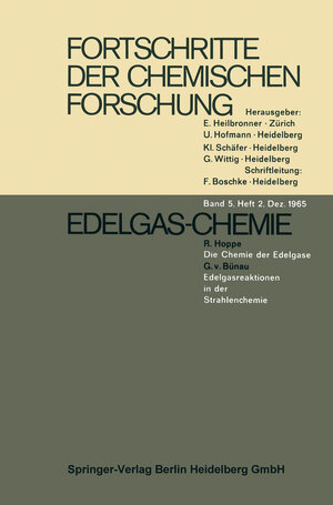 Buchcover Edelgas-Chemie | R. Hoppe G. V. Bünau | EAN 9783662259788 | ISBN 3-662-25978-8 | ISBN 978-3-662-25978-8