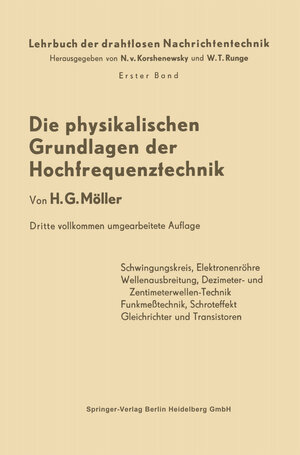 Buchcover Die Physikalischen Grundlagen der Hochfrequenztechnik | Hans Georg Möller | EAN 9783662261149 | ISBN 3-662-26114-6 | ISBN 978-3-662-26114-9