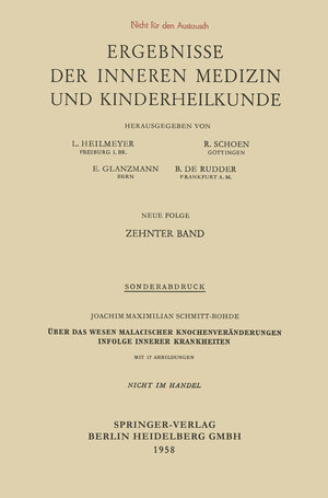 Buchcover Über das Wesen Malacischer Knochenveränderungen Infolge Innerer Krankheiten | Joachim Maximilian Schmitt-Rohde | EAN 9783662281192 | ISBN 3-662-28119-8 | ISBN 978-3-662-28119-2