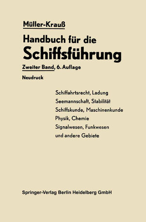 Buchcover Handbuch für die Schiffsführung | Johannes Müller | EAN 9783662286272 | ISBN 3-662-28627-0 | ISBN 978-3-662-28627-2