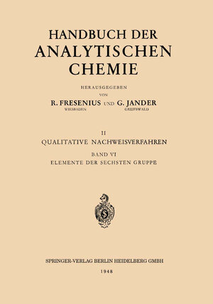 Buchcover Elemente der Sechsten Gruppe | Otto Schmitz-Dumont | EAN 9783662287880 | ISBN 3-662-28788-9 | ISBN 978-3-662-28788-0