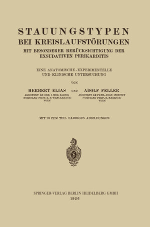 Buchcover Stauungstypen bei Kreislaufstörungen | Herbert Elias | EAN 9783662297391 | ISBN 3-662-29739-6 | ISBN 978-3-662-29739-1