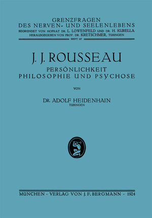 Buchcover J. J. Rousseau | Adolf Heidenhain | EAN 9783662298244 | ISBN 3-662-29824-4 | ISBN 978-3-662-29824-4