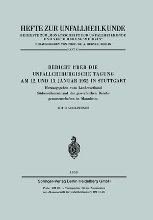 Buchcover Bericht über die Unfallchirurgische Tagung am 12. und 13. Januar 1952 in Stuttgart | Kenneth A. Loparo | EAN 9783662303337 | ISBN 3-662-30333-7 | ISBN 978-3-662-30333-7