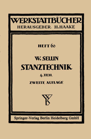 Buchcover Stanztechnik | Walter Sellin | EAN 9783662304266 | ISBN 3-662-30426-0 | ISBN 978-3-662-30426-6