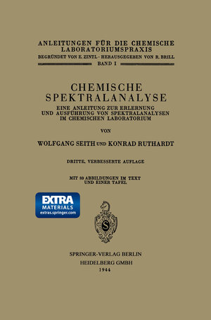 Buchcover Chemische Spektralanalyse | Wolfgang Seith | EAN 9783662307533 | ISBN 3-662-30753-7 | ISBN 978-3-662-30753-3