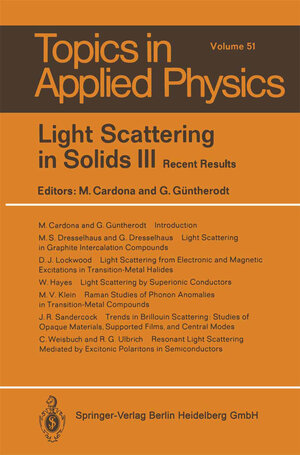 Buchcover Light Scattering in Solids III | EAN 9783662311752 | ISBN 3-662-31175-5 | ISBN 978-3-662-31175-2