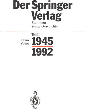 Buchcover Der Springer-Verlag | Heinz Götze | EAN 9783662312520 | ISBN 3-662-31252-2 | ISBN 978-3-662-31252-0
