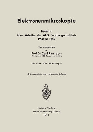 Buchcover Elektronenmikroskopie | Carl Ramsauer | EAN 9783662330364 | ISBN 3-662-33036-9 | ISBN 978-3-662-33036-4