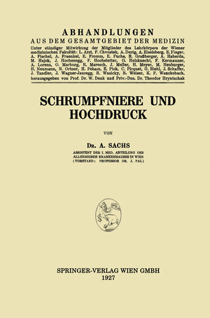 Buchcover Schrumpfniere und Hochdruck | Árpád Sachs | EAN 9783662342244 | ISBN 3-662-34224-3 | ISBN 978-3-662-34224-4