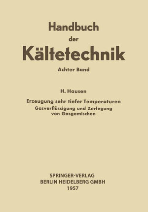 Buchcover Erzeugung Sehr Tiefer Temperaturen | Helmuth Hausen | EAN 9783662342961 | ISBN 3-662-34296-0 | ISBN 978-3-662-34296-1