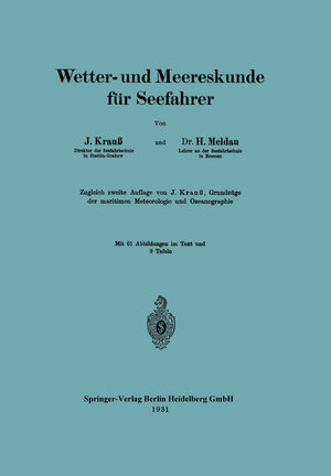 Buchcover Wetter- und Meereskunde für Seefahrer | Joseph Krauß | EAN 9783662366066 | ISBN 3-662-36606-1 | ISBN 978-3-662-36606-6
