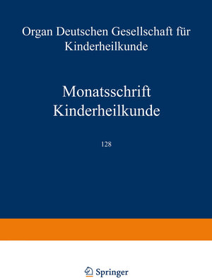 Buchcover Monatsschrift Kinderheilkunde | K. D. Bachmann | EAN 9783662377451 | ISBN 3-662-37745-4 | ISBN 978-3-662-37745-1
