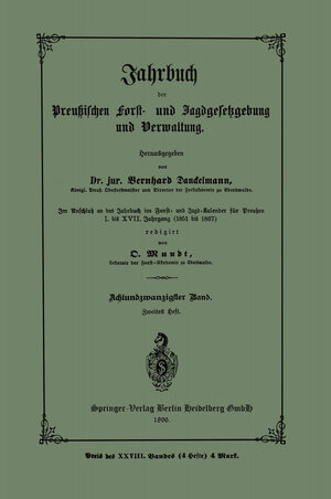 Buchcover Jahrbuch der Preutzischen Forst- und Jagdgesetzgebung und Verwaltung  | EAN 9783662379752 | ISBN 3-662-37975-9 | ISBN 978-3-662-37975-2
