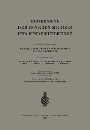 Buchcover Über Infektion und Immunität beim Neugeborenen | Franz Groer | EAN 9783662382332 | ISBN 3-662-38233-4 | ISBN 978-3-662-38233-2