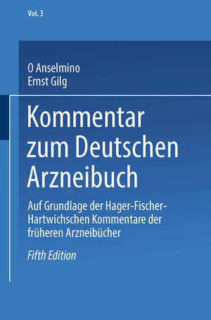 Buchcover Kommentar zum Deutschen Arzneibuch | Otto Anselmino | EAN 9783662398586 | ISBN 3-662-39858-3 | ISBN 978-3-662-39858-6