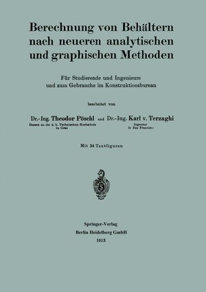 Buchcover Berechnung von Behältern nach neueren analytischen und graphischen Methoden | Theodor Pöschl | EAN 9783662401675 | ISBN 3-662-40167-3 | ISBN 978-3-662-40167-5