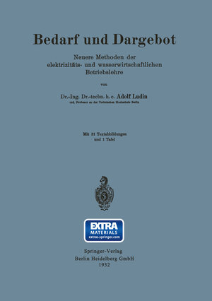 Buchcover Bedarf und Dargebot | Adolf Lüdin | EAN 9783662402559 | ISBN 3-662-40255-6 | ISBN 978-3-662-40255-9