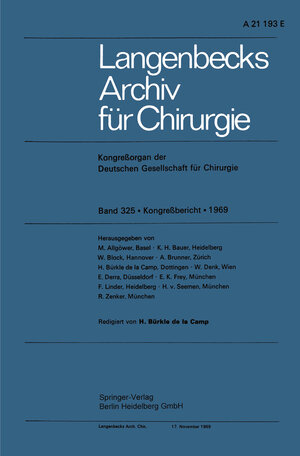 Buchcover Langenbecks Archiv für Chirurgie | Kenneth A. Loparo | EAN 9783662411308 | ISBN 3-662-41130-X | ISBN 978-3-662-41130-8
