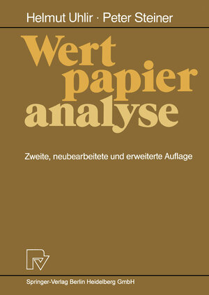 Buchcover Wertpapieranalyse | Helmut Uhlir | EAN 9783662414941 | ISBN 3-662-41494-5 | ISBN 978-3-662-41494-1