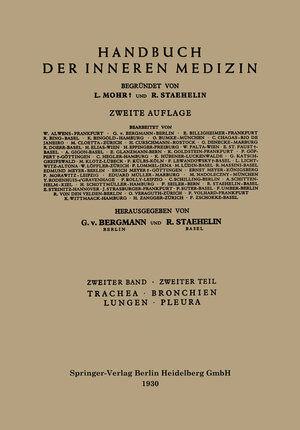 Buchcover Trachea, Bronchien, Lungen, Pleura | Gustav von Bergmann | EAN 9783662423226 | ISBN 3-662-42322-7 | ISBN 978-3-662-42322-6