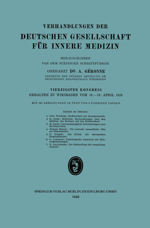Buchcover Verhandlungen der Deutschen Gesellschaft für Innere Medizin  | EAN 9783662426388 | ISBN 3-662-42638-2 | ISBN 978-3-662-42638-8