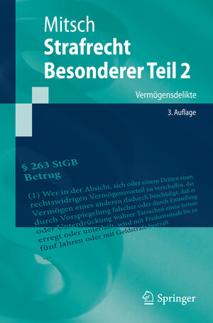 Buchcover Strafrecht, Besonderer Teil 2 | Wolfgang Mitsch | EAN 9783662449332 | ISBN 3-662-44933-1 | ISBN 978-3-662-44933-2