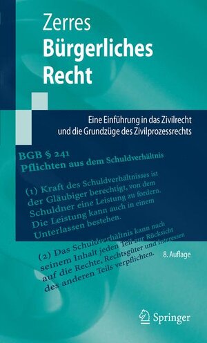 Buchcover Bürgerliches Recht | Thomas Zerres | EAN 9783662490266 | ISBN 3-662-49026-9 | ISBN 978-3-662-49026-6