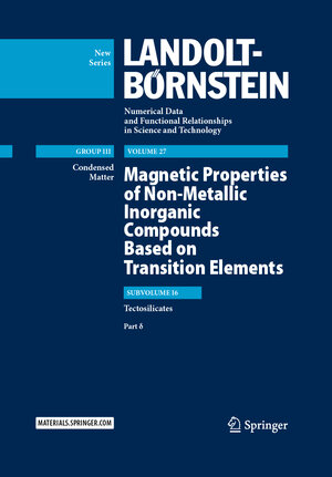 Buchcover Magnetic Properties of Non-Metallic Inorganic Compounds Based on Transition Elements | E. Burzo | EAN 9783662493366 | ISBN 3-662-49336-5 | ISBN 978-3-662-49336-6