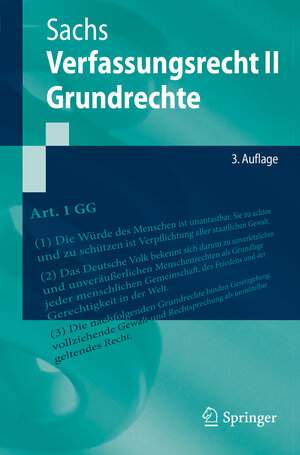 Buchcover Verfassungsrecht II - Grundrechte | Michael Sachs | EAN 9783662503645 | ISBN 3-662-50364-6 | ISBN 978-3-662-50364-5