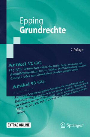 Buchcover Grundrechte | Volker Epping | EAN 9783662541050 | ISBN 3-662-54105-X | ISBN 978-3-662-54105-0
