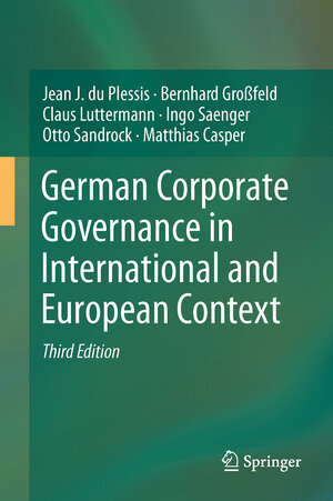 Buchcover German Corporate Governance in International and European Context | Jean J. du Plessis | EAN 9783662541975 | ISBN 3-662-54197-1 | ISBN 978-3-662-54197-5