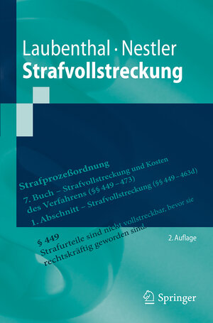 Buchcover Strafvollstreckung | Klaus Laubenthal | EAN 9783662552667 | ISBN 3-662-55266-3 | ISBN 978-3-662-55266-7