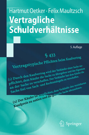 Buchcover Vertragliche Schuldverhältnisse | Hartmut Oetker | EAN 9783662575000 | ISBN 3-662-57500-0 | ISBN 978-3-662-57500-0