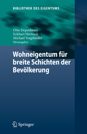 Buchcover Wohneigentum für breite Schichten der Bevölkerung  | EAN 9783662612866 | ISBN 3-662-61286-0 | ISBN 978-3-662-61286-6