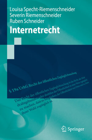 Buchcover Internetrecht | Louisa Specht-Riemenschneider | EAN 9783662617250 | ISBN 3-662-61725-0 | ISBN 978-3-662-61725-0