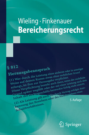 Buchcover Bereicherungsrecht | Hans Josef Wieling | EAN 9783662620199 | ISBN 3-662-62019-7 | ISBN 978-3-662-62019-9