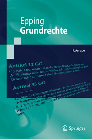 Buchcover Grundrechte | Volker Epping | EAN 9783662631652 | ISBN 3-662-63165-2 | ISBN 978-3-662-63165-2