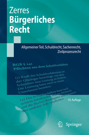 Buchcover Bürgerliches Recht | Thomas Zerres | EAN 9783662653319 | ISBN 3-662-65331-1 | ISBN 978-3-662-65331-9