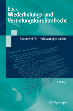 Buchcover Wiederholungs- und Vertiefungskurs Strafrecht | Dennis Bock | EAN 9783662680223 | ISBN 3-662-68022-X | ISBN 978-3-662-68022-3