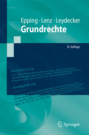 Buchcover Grundrechte | Volker Epping | EAN 9783662686089 | ISBN 3-662-68608-2 | ISBN 978-3-662-68608-9