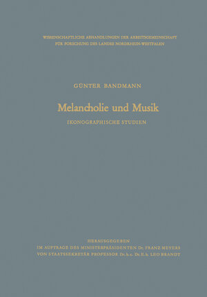 Buchcover Melancholie und Musik | Günter Bandmann | EAN 9783663007838 | ISBN 3-663-00783-9 | ISBN 978-3-663-00783-8