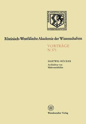 Buchcover Architektur von Makromolekülen | Hartwig Höcker | EAN 9783663017400 | ISBN 3-663-01740-0 | ISBN 978-3-663-01740-0