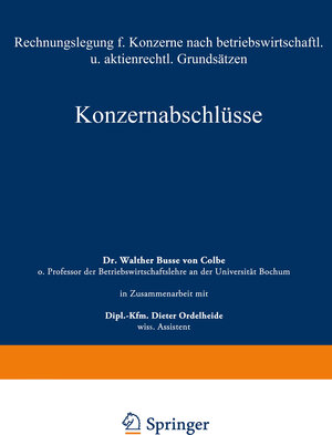 Buchcover Konzernabschlüsse | Walther Busse von Colbe | EAN 9783663026358 | ISBN 3-663-02635-3 | ISBN 978-3-663-02635-8