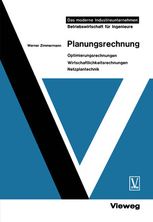 Buchcover Planungsrechnung | Werner Zimmermann | EAN 9783663028383 | ISBN 3-663-02838-0 | ISBN 978-3-663-02838-3