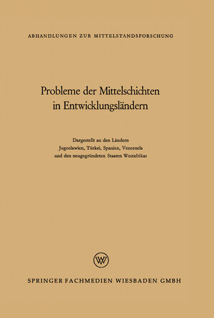 Buchcover Probleme der Mittelschichten in Entwicklungsländern | René König | EAN 9783663028529 | ISBN 3-663-02852-6 | ISBN 978-3-663-02852-9