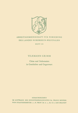 Buchcover China und Südostasien in Geschichte und Gegenwart | Tilemann Grimm | EAN 9783663031185 | ISBN 3-663-03118-7 | ISBN 978-3-663-03118-5