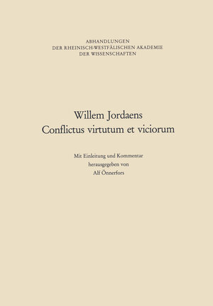 Buchcover Willem Jordaens Conflictus virtutum et viciorum | Alf Önnerfors | EAN 9783663053194 | ISBN 3-663-05319-9 | ISBN 978-3-663-05319-4