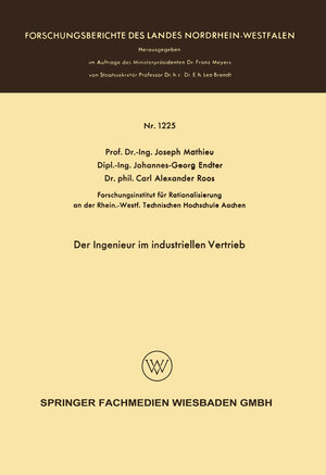 Buchcover Der Ingenieur im industriellen Vertrieb | Joseph Mathieu | EAN 9783663060451 | ISBN 3-663-06045-4 | ISBN 978-3-663-06045-1