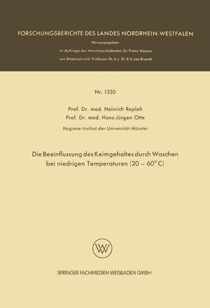 Buchcover Die Beeinflussung des Keimgehaltes durch Waschen bei niedrigen Temperaturen (20–60°C) | Heinrich Reploh | EAN 9783663060680 | ISBN 3-663-06068-3 | ISBN 978-3-663-06068-0